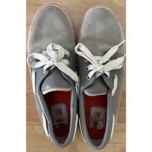 Lacoste Men's Boat Shoes Barbuda 51 Gray Suede Cotton Size 8 US $150